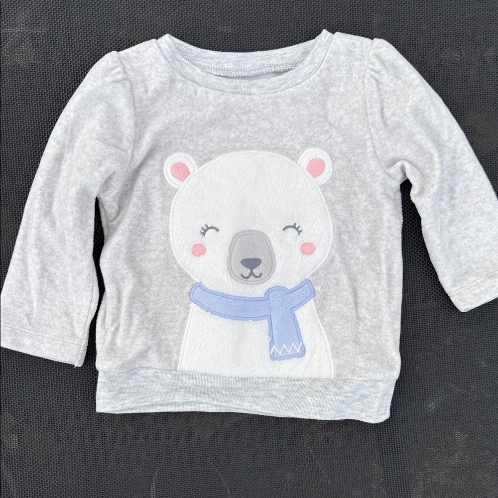 Carter's Gray Long Sleeve Tee with Bear Design